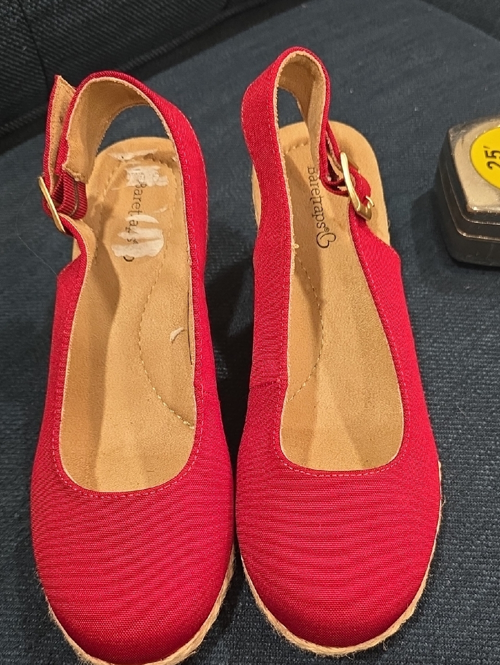 BareTraps Red Canvas Slingback Espadrille Flats